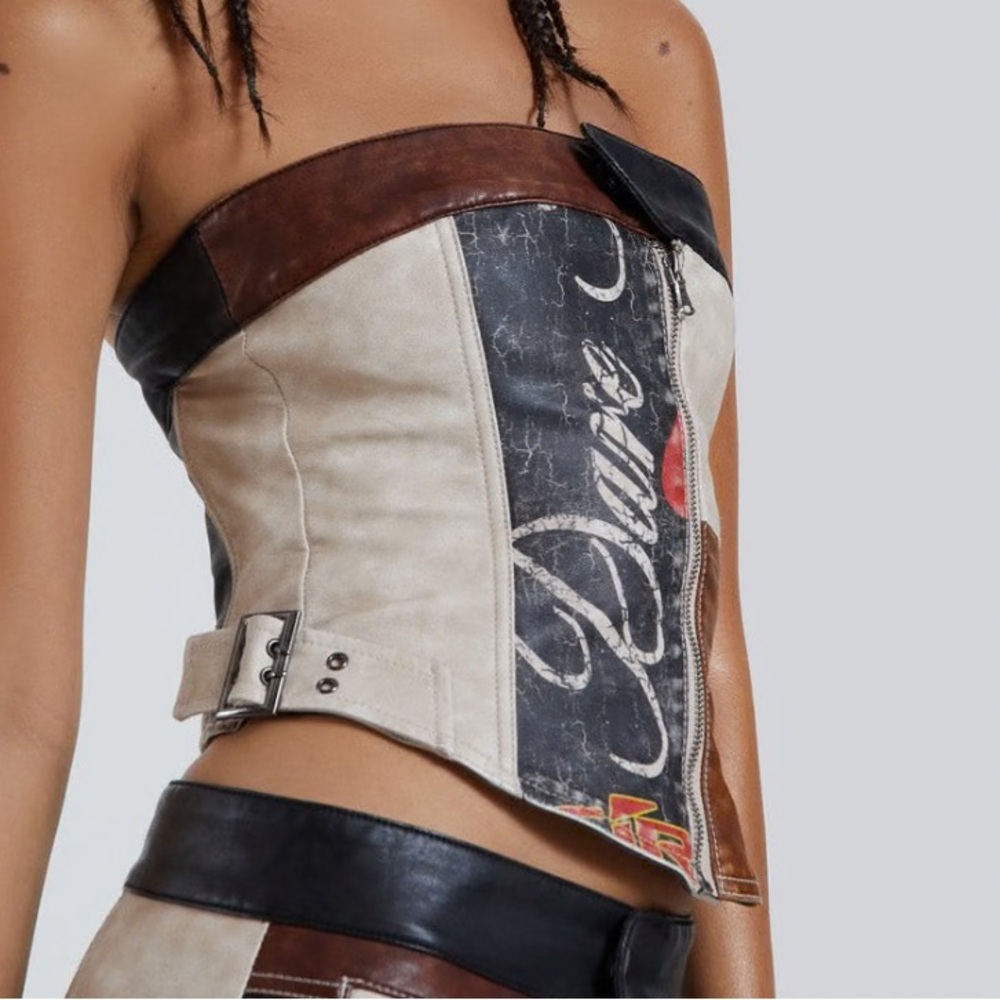 Daytona Vegan Leather Corset Top